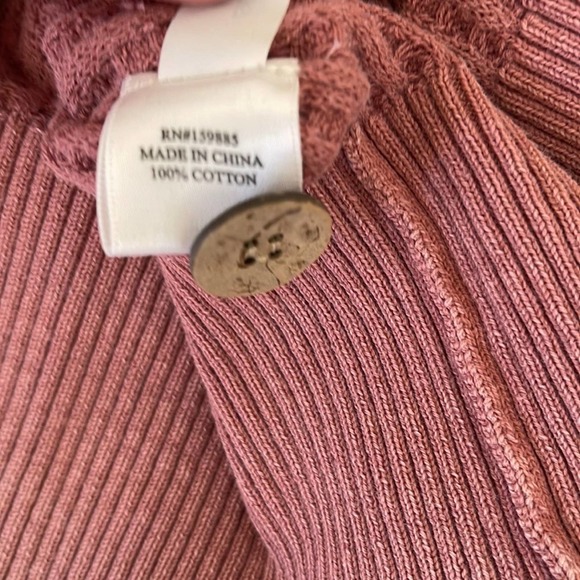 Hello Nite NWT Deep V Cardigan Mesa Rose Small Sweater - Picture 6 of 9